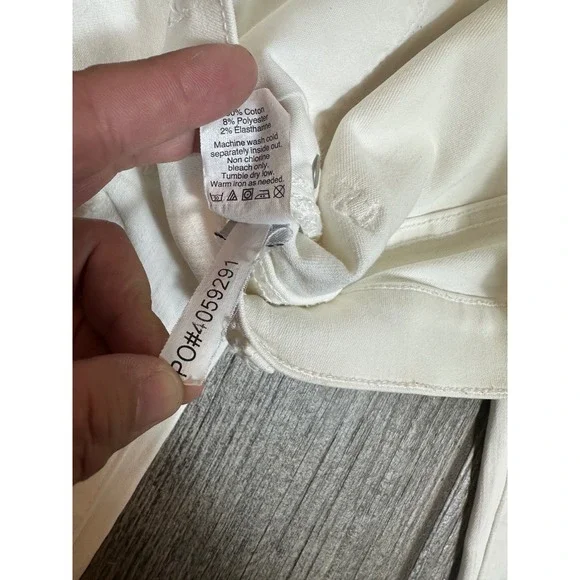 Madewell White Ripped Distressed High Rise Crop‎ Skinny Jeans Raw Hem - Picture 4 of 6